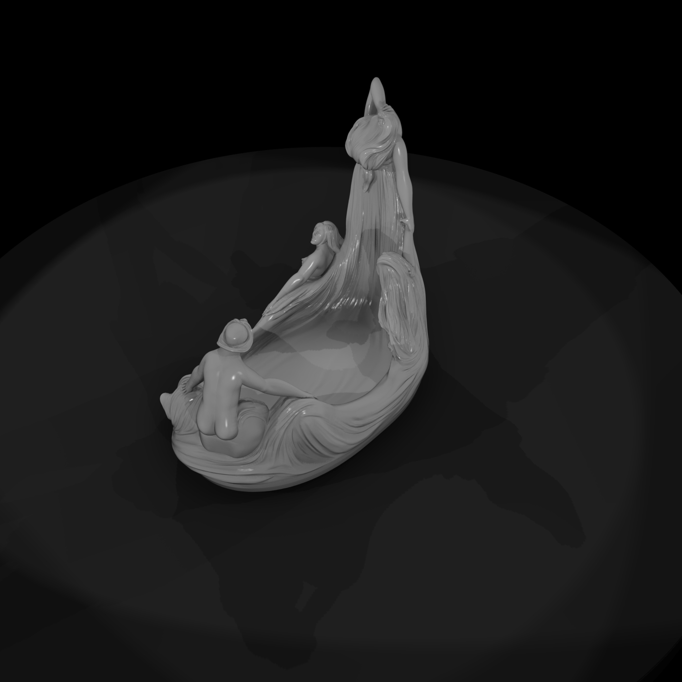 Art Nouveau Mermaid Decorative Tray for Dioramas