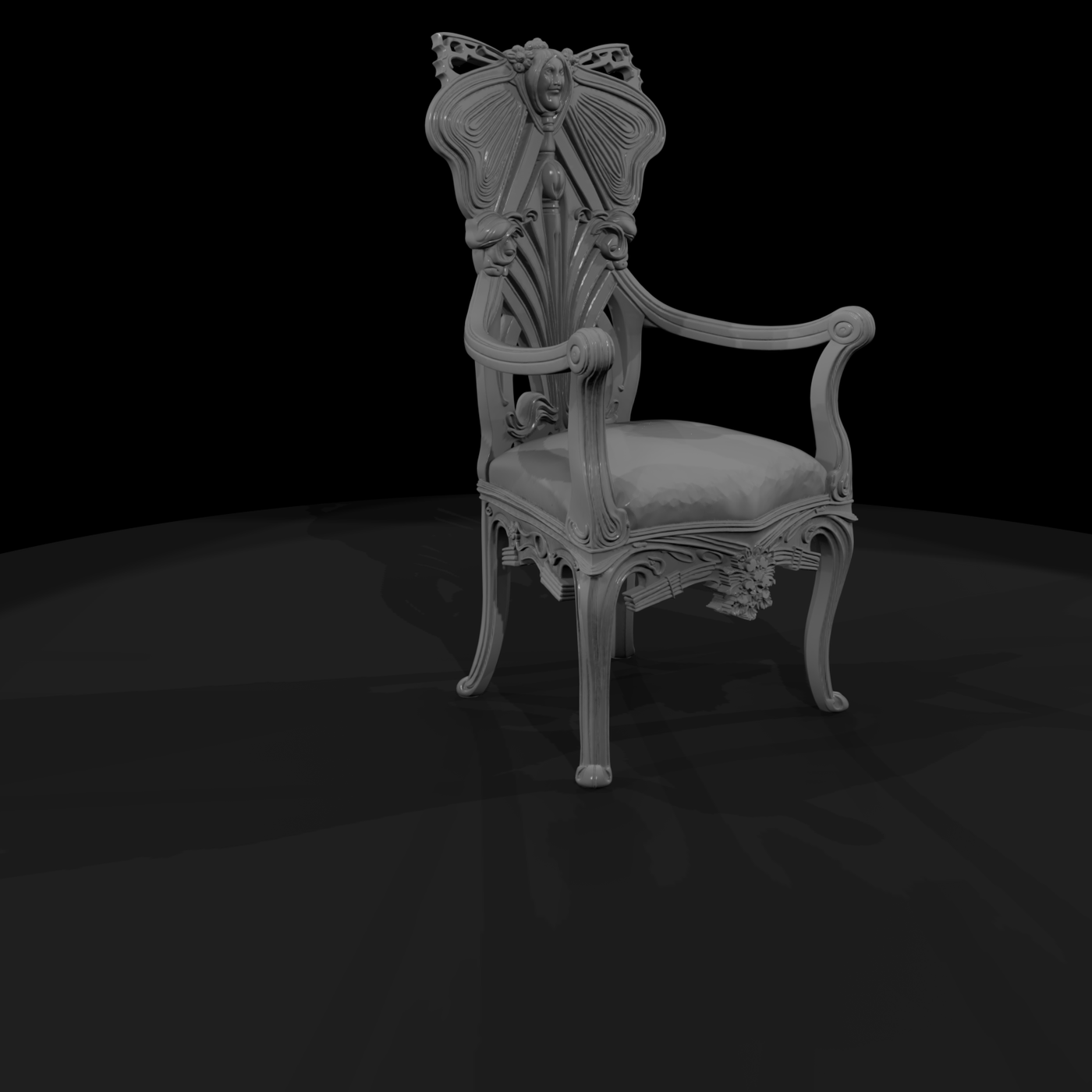 Art Nouveau Ornate Armchair - HO 1:87