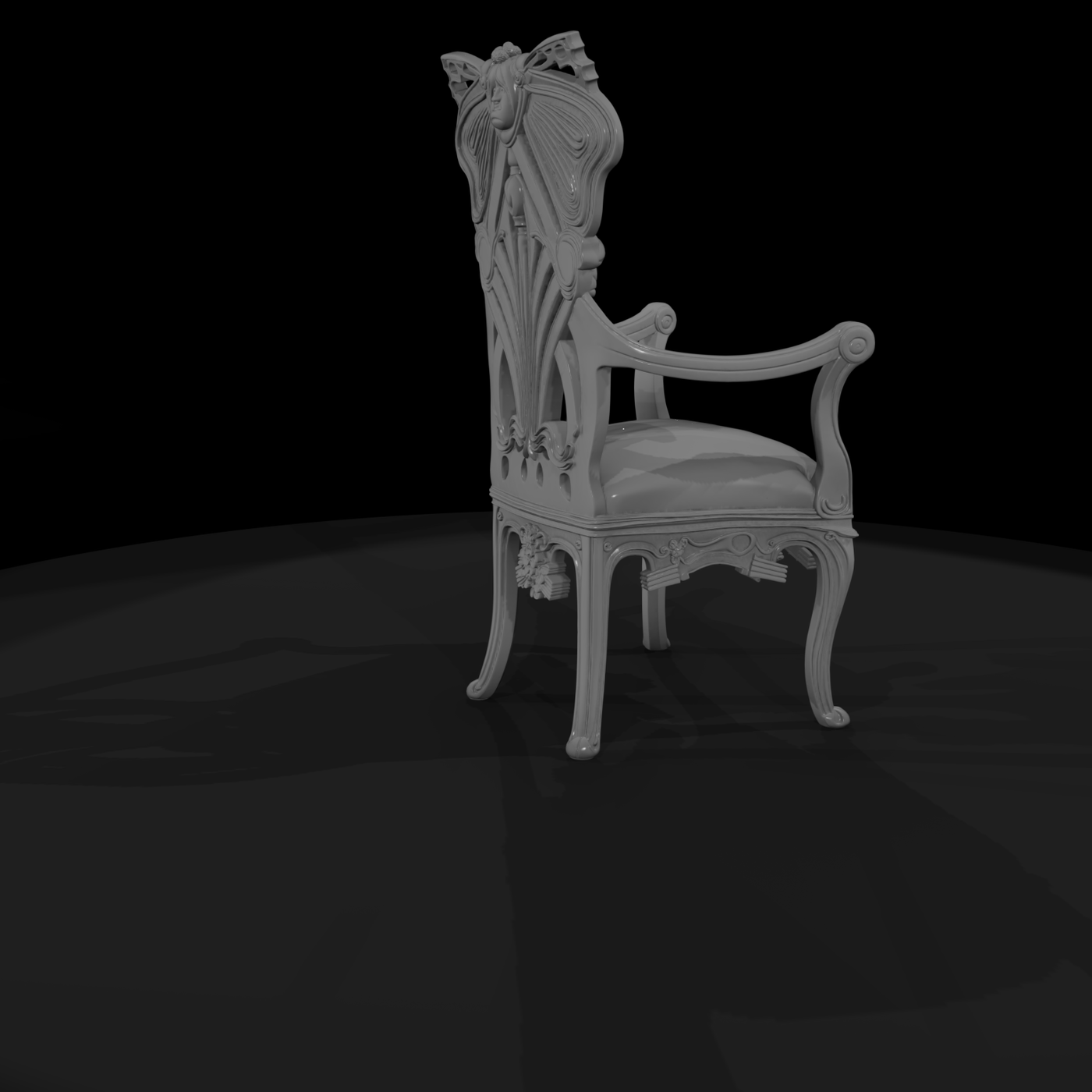 Art Nouveau Ornate Armchair - HO 1:87