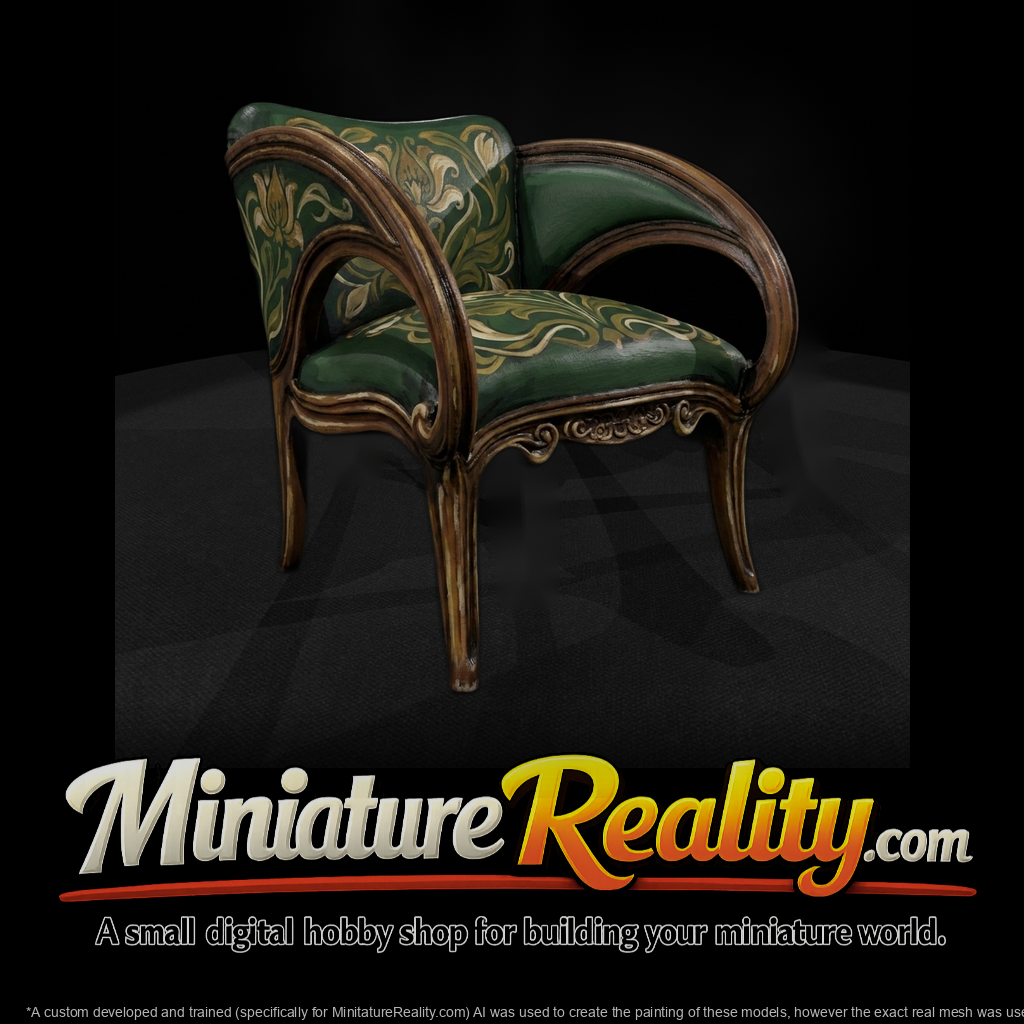 Art Nouveau Ornate Armchair for Diorama
