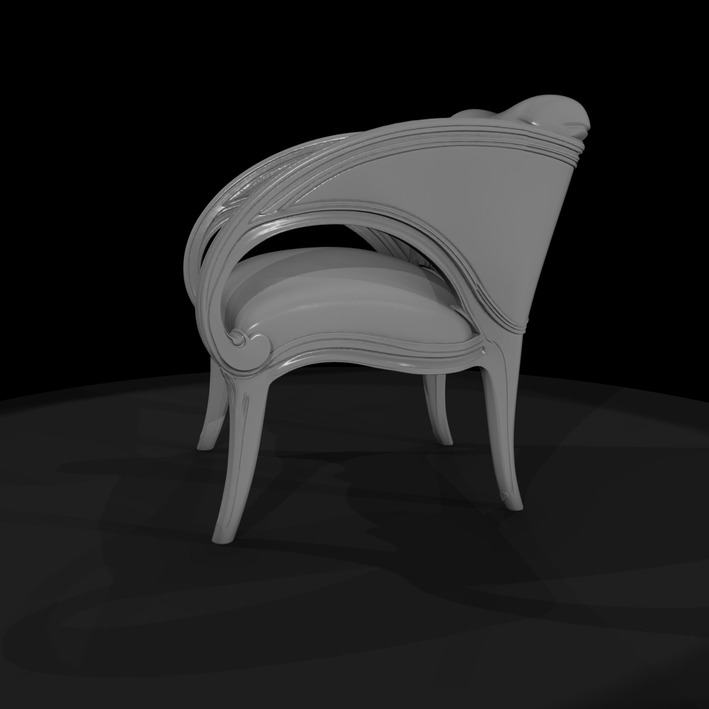 Art Nouveau Ornate Armchair for Diorama