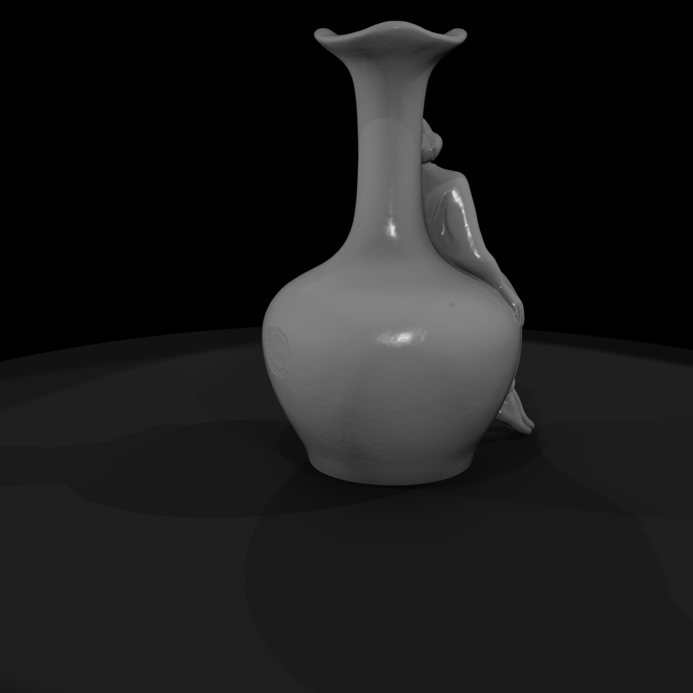 Art Nouveau Seated Woman Vase — Decorative Accent