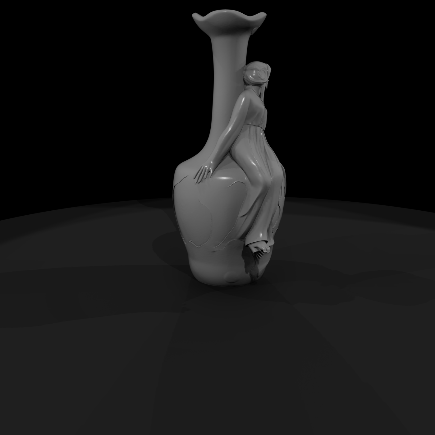 Art Nouveau Woman Vase — HO 1:87 Decorative Prop