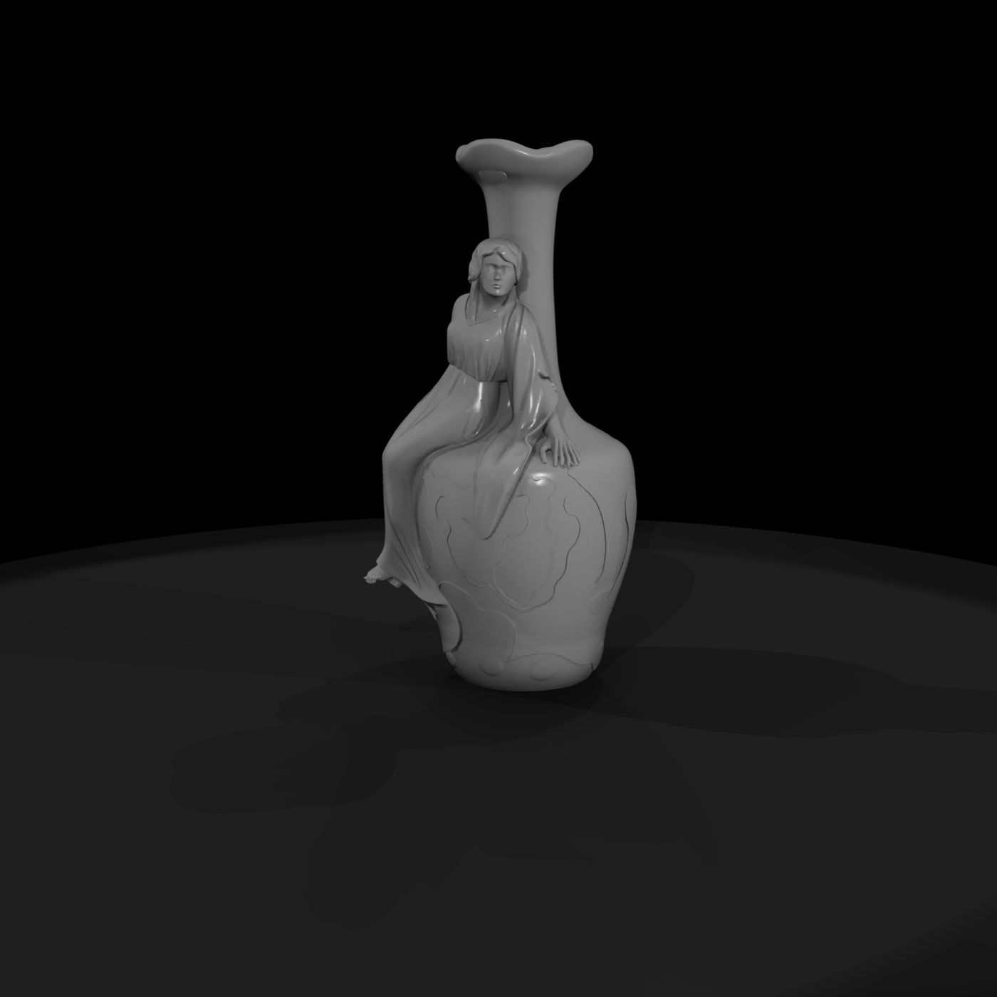 Art Nouveau Woman Vase — HO 1:87 Decorative Prop