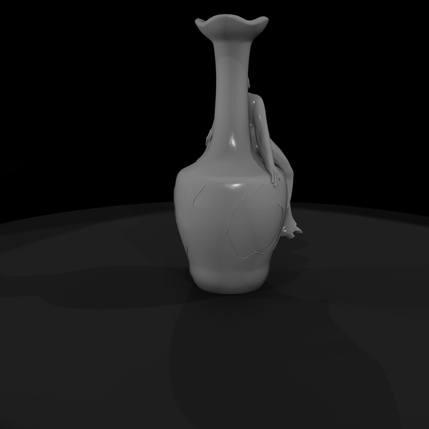 Art Nouveau Woman Vase — HO 1:87 Decorative Prop