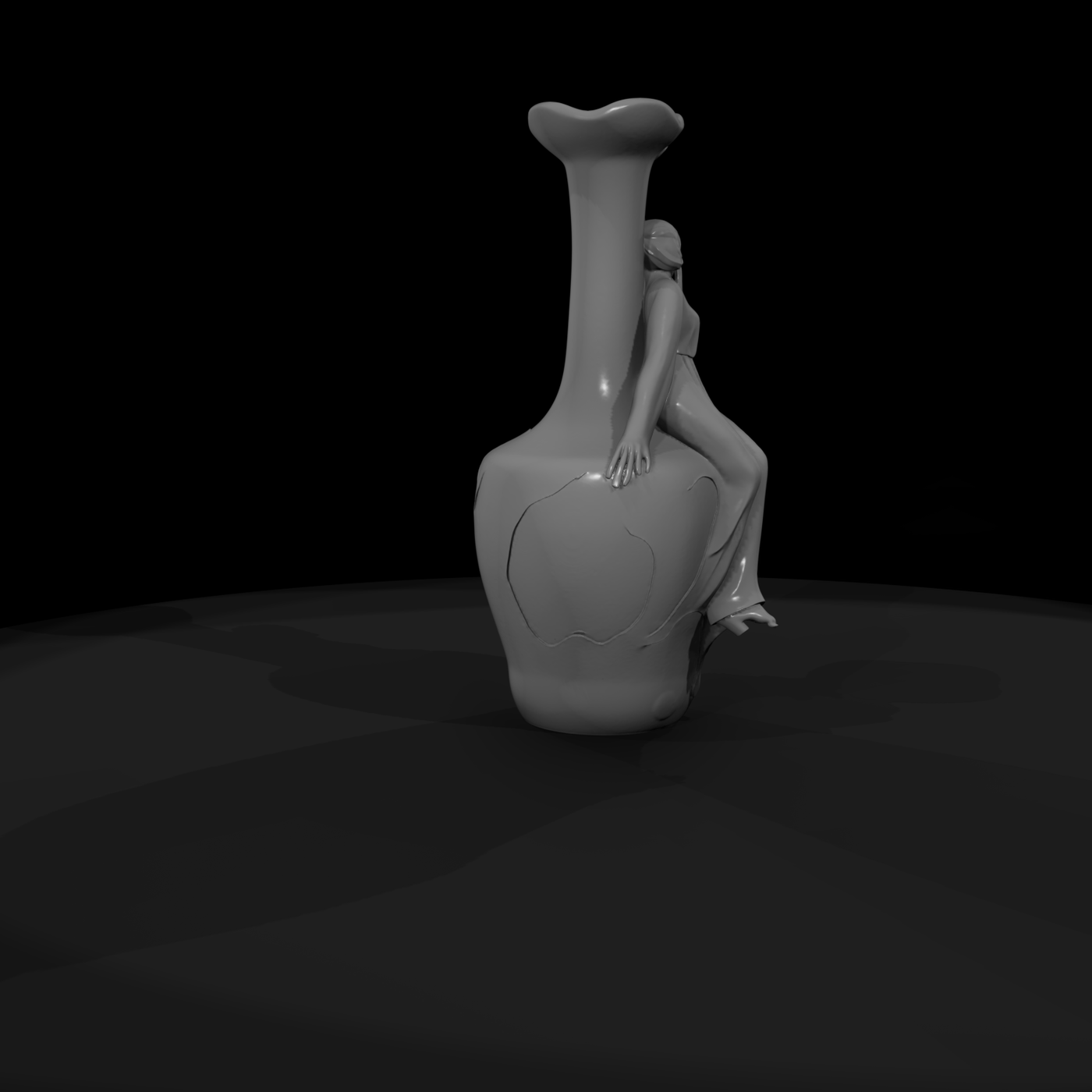 Art Nouveau Woman Vase — HO 1:87 Decorative Prop