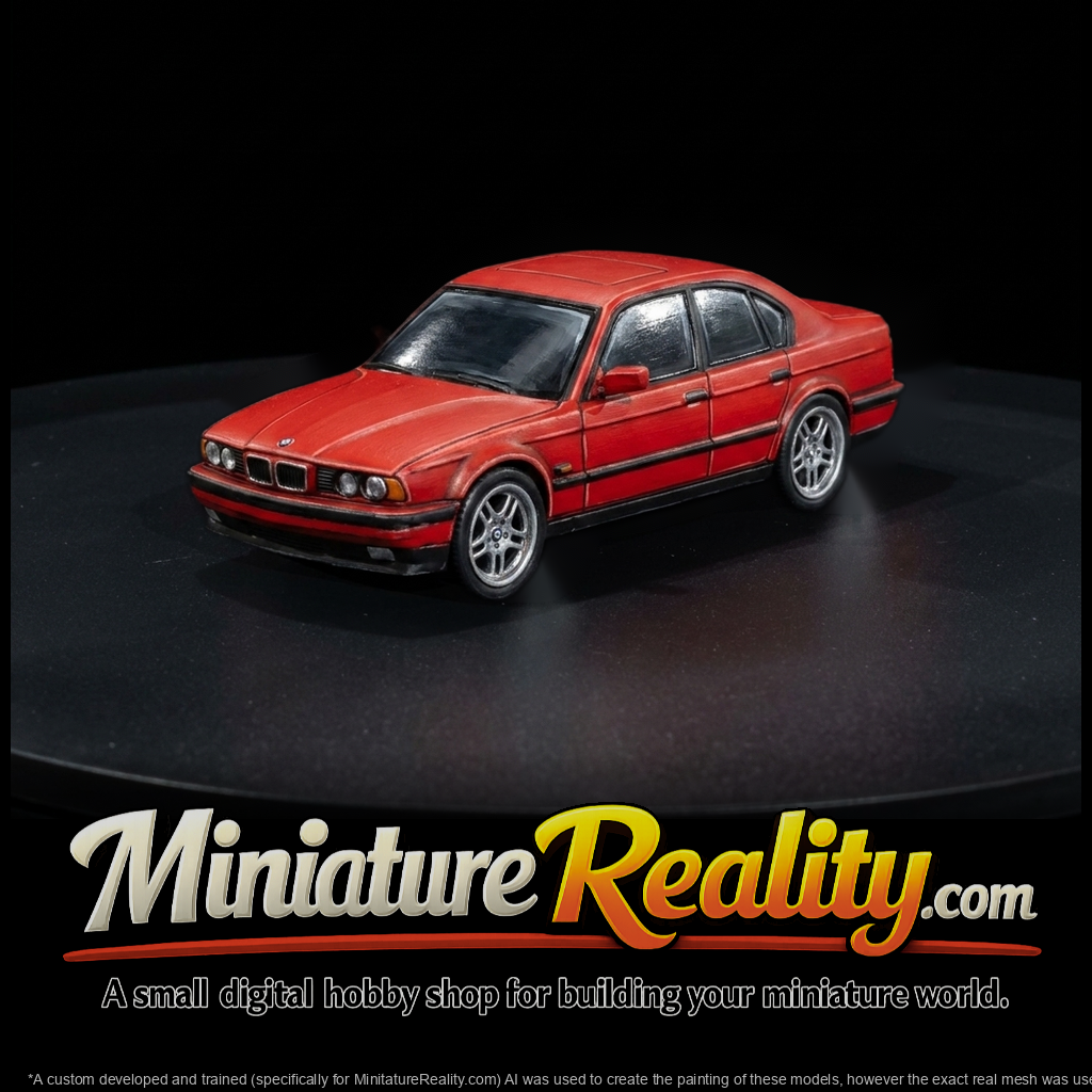 BMW E34 style 4-door sedan for railway