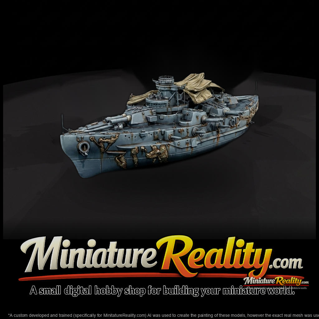 Barnacle Covered World War Two Battleship