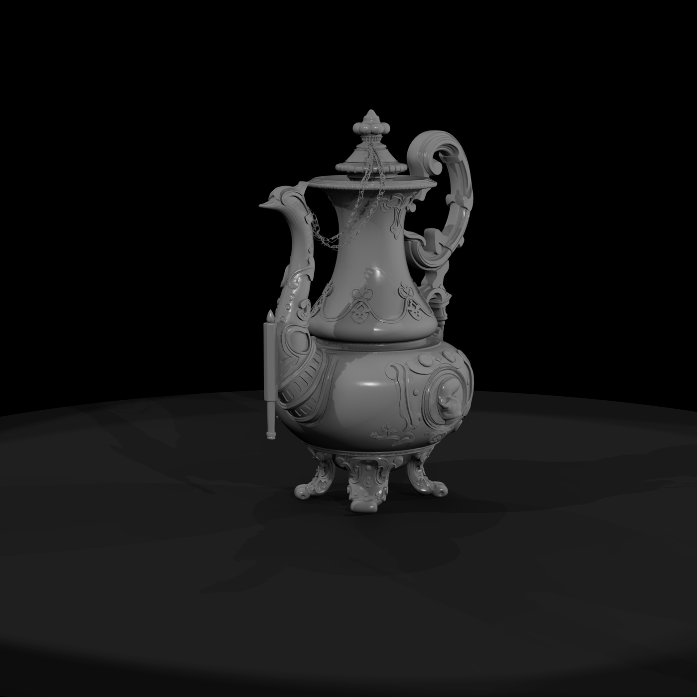 Baroque Ornate Antique Teapot for Dioramas & Railways