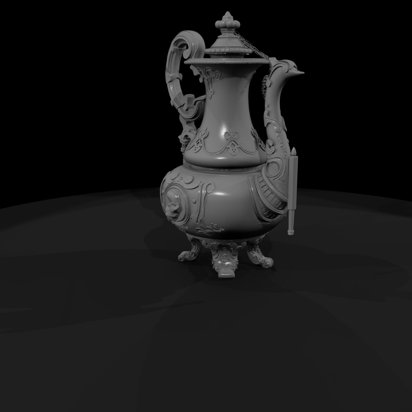 Baroque Ornate Antique Teapot for Dioramas & Railways