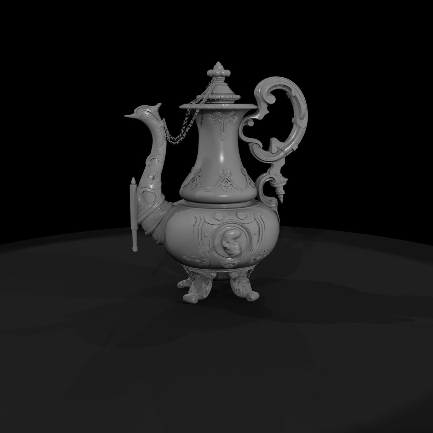 Baroque Ornate Antique Teapot for Dioramas & Railways
