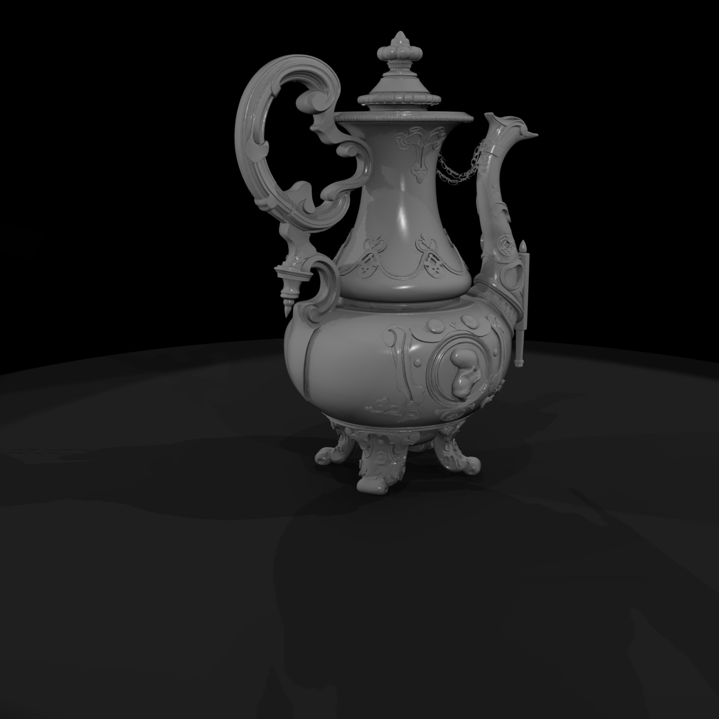 Baroque Ornate Antique Teapot for Dioramas & Railways