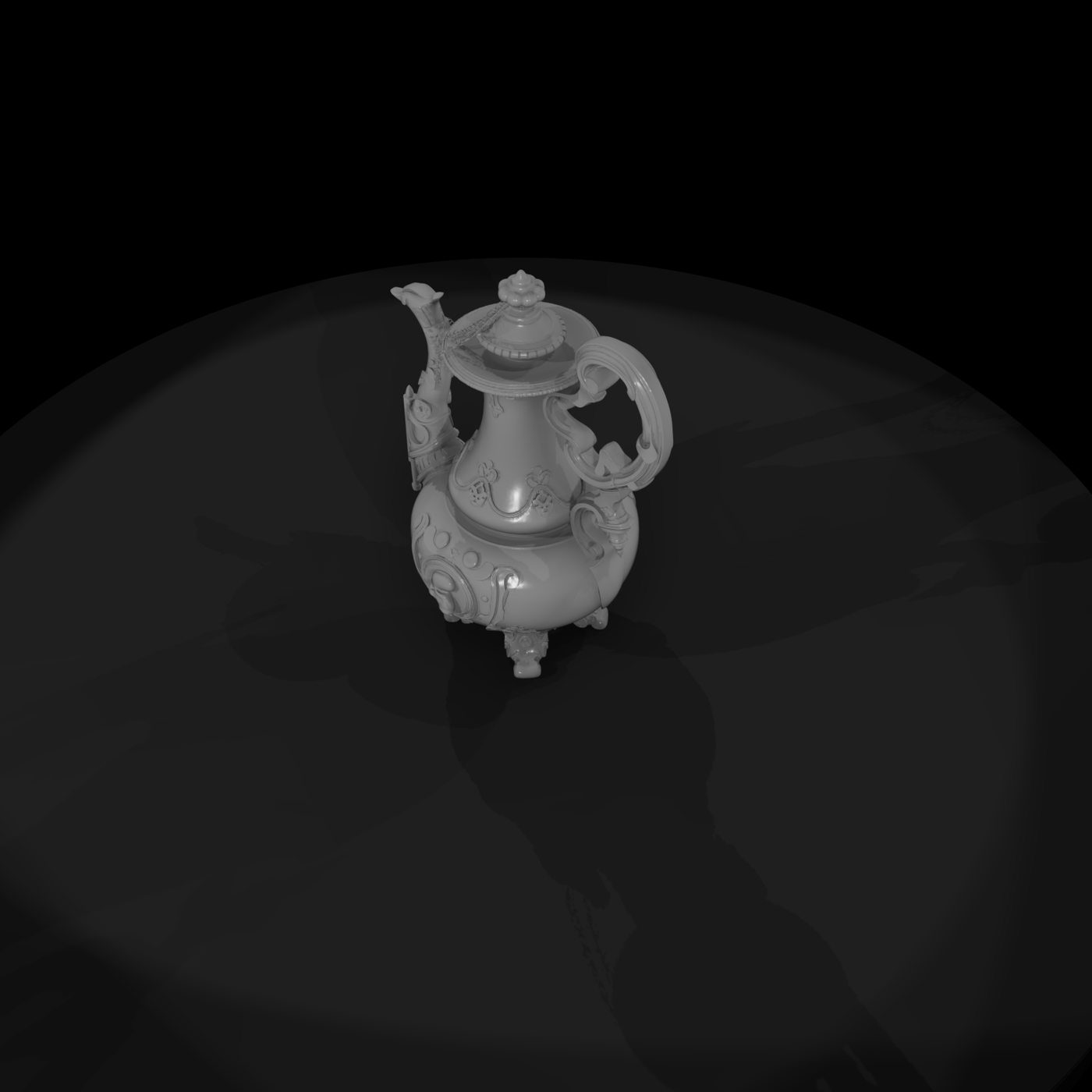 Baroque Ornate Antique Teapot for Dioramas & Railways
