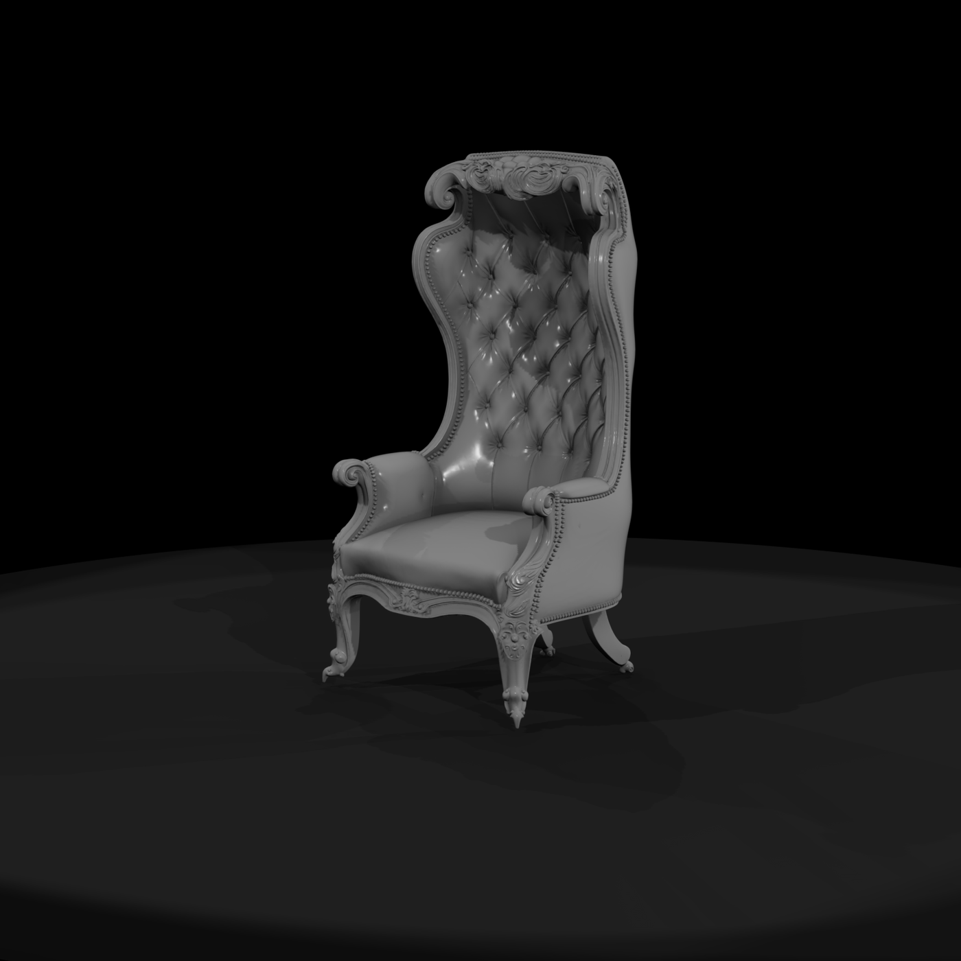 Baroque Tufted Throne Chair