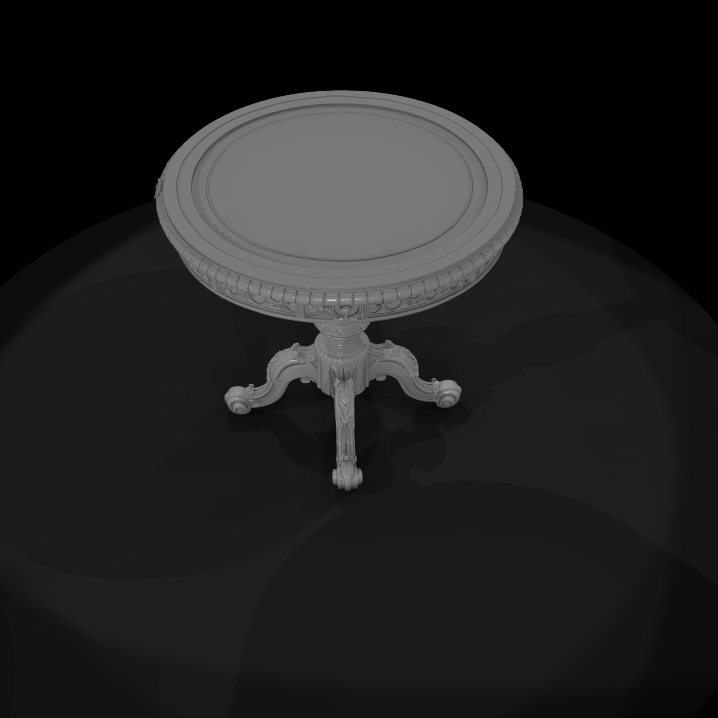 Baroque carved round side table for dioramas