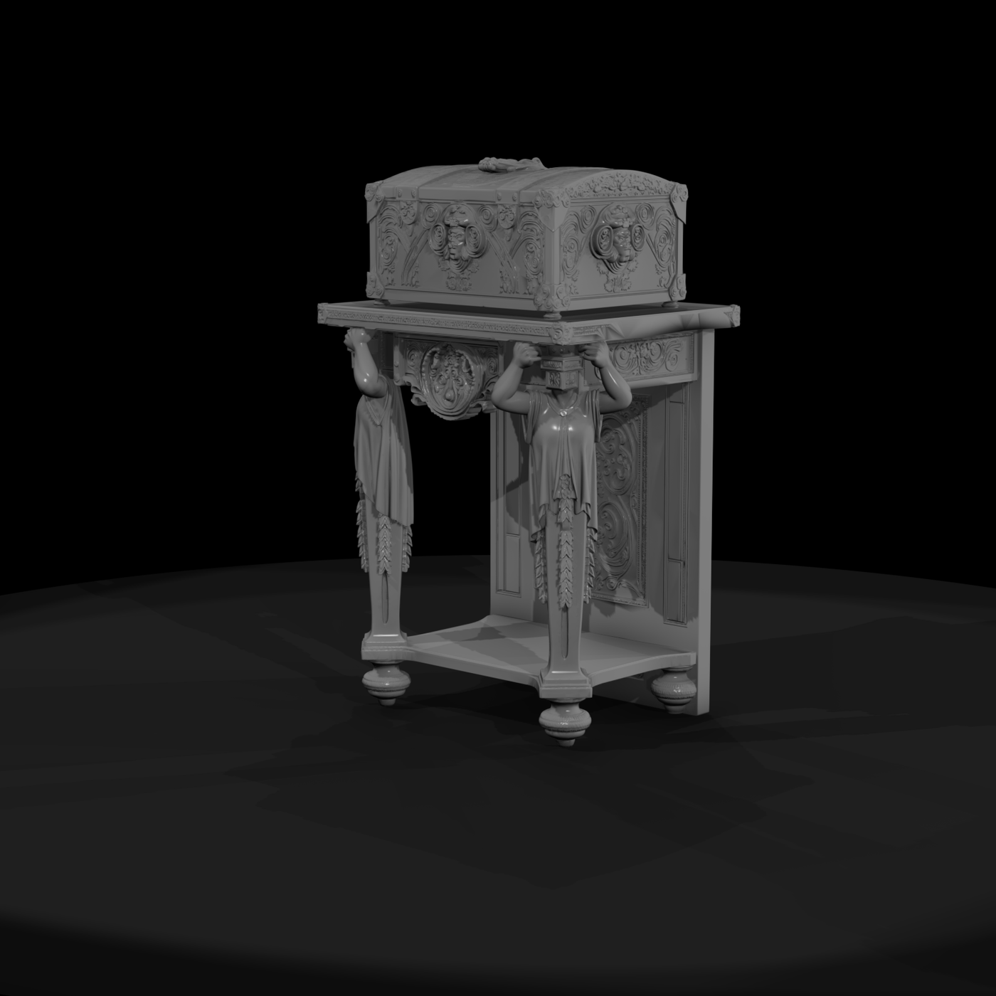 Baroque caryatid accent table — miniature furniture for dior