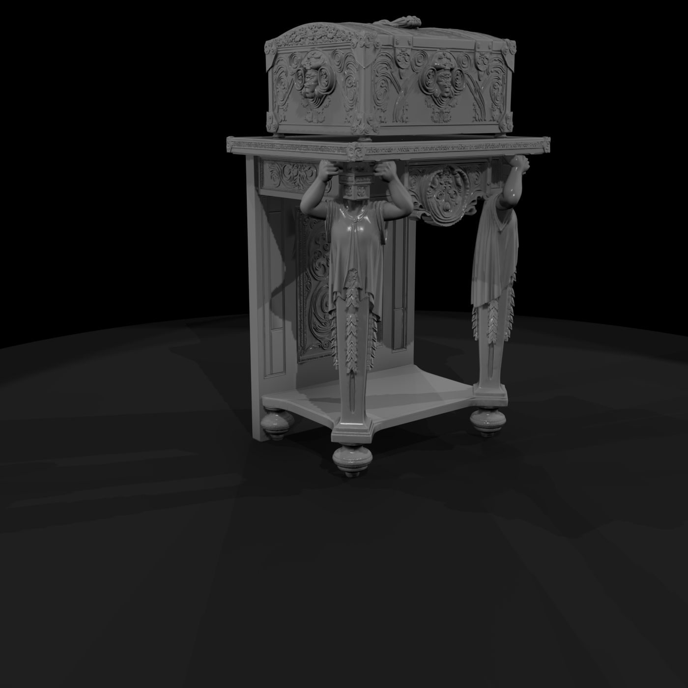 Baroque caryatid accent table — miniature furniture for dior