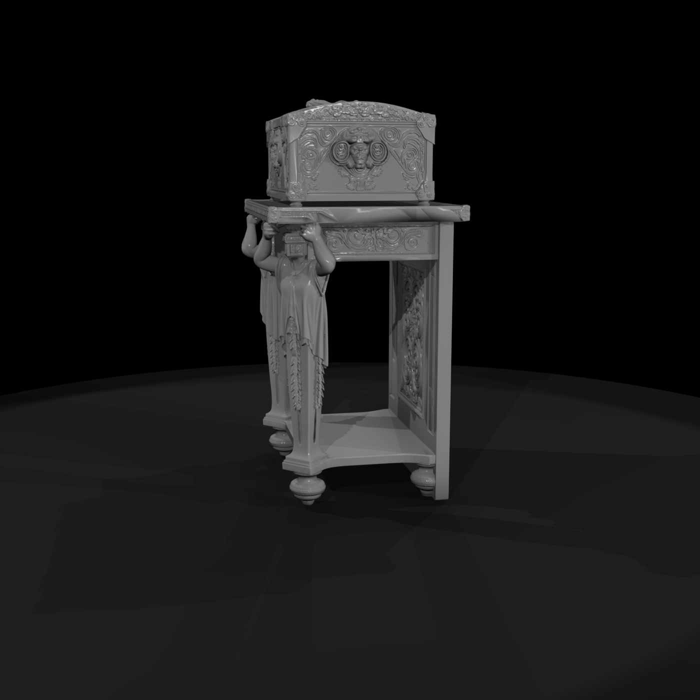 Baroque caryatid accent table — miniature furniture for dior