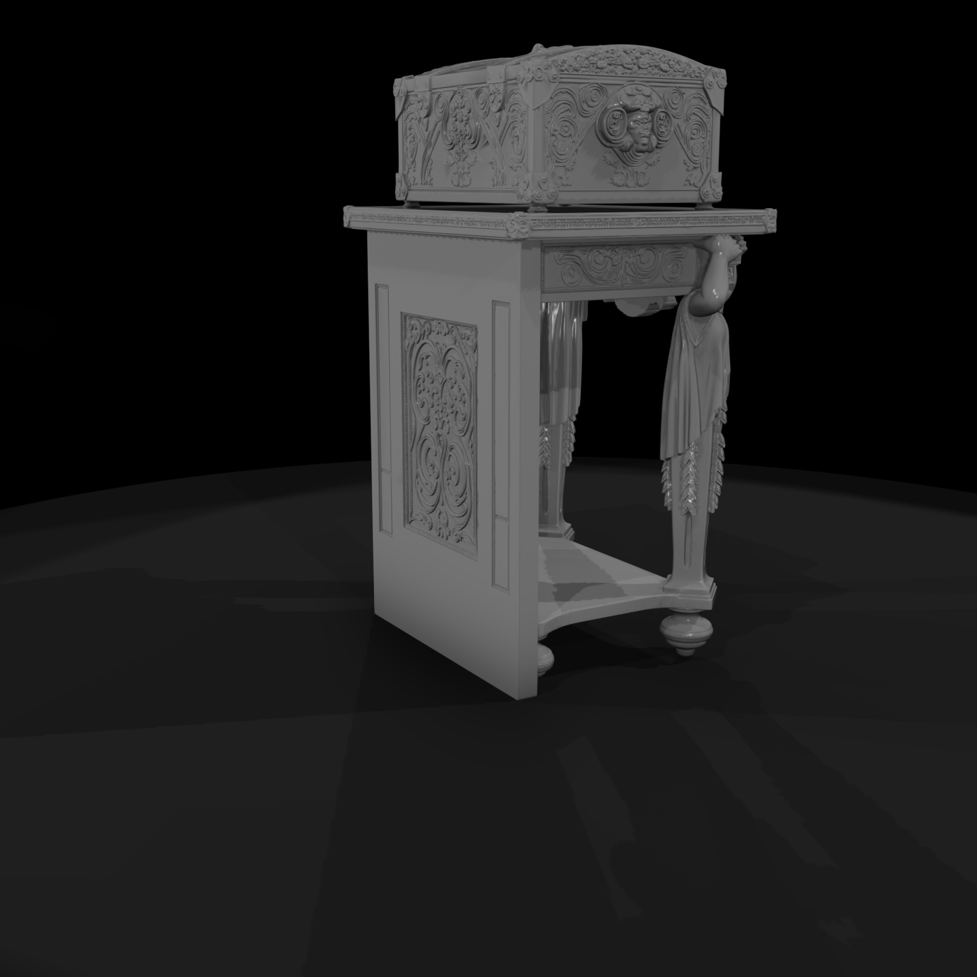 Baroque caryatid accent table — miniature furniture for dior