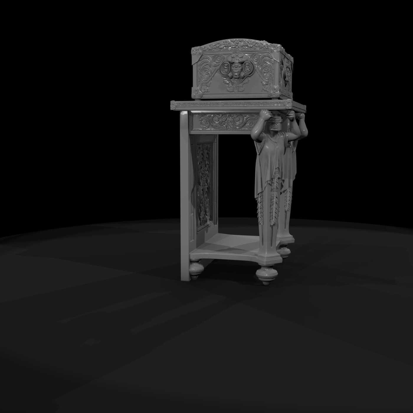 Baroque caryatid accent table — miniature furniture for dior