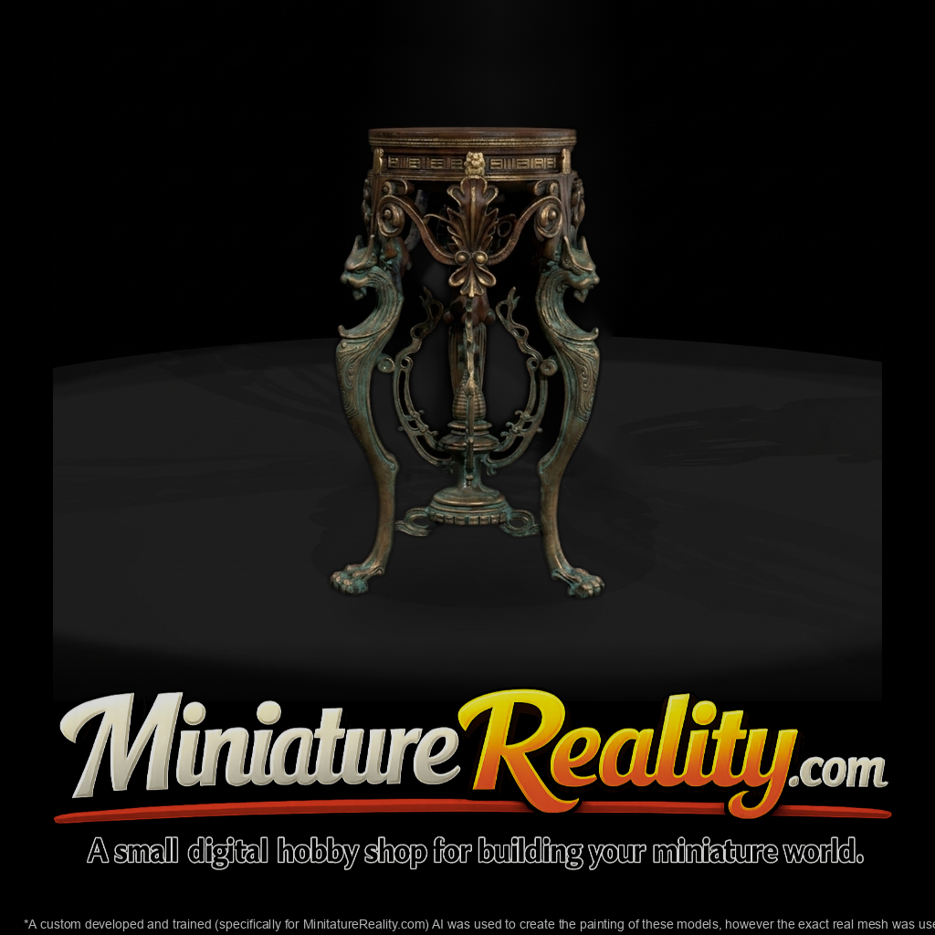 Baroque gryphon accent table miniature pedestal