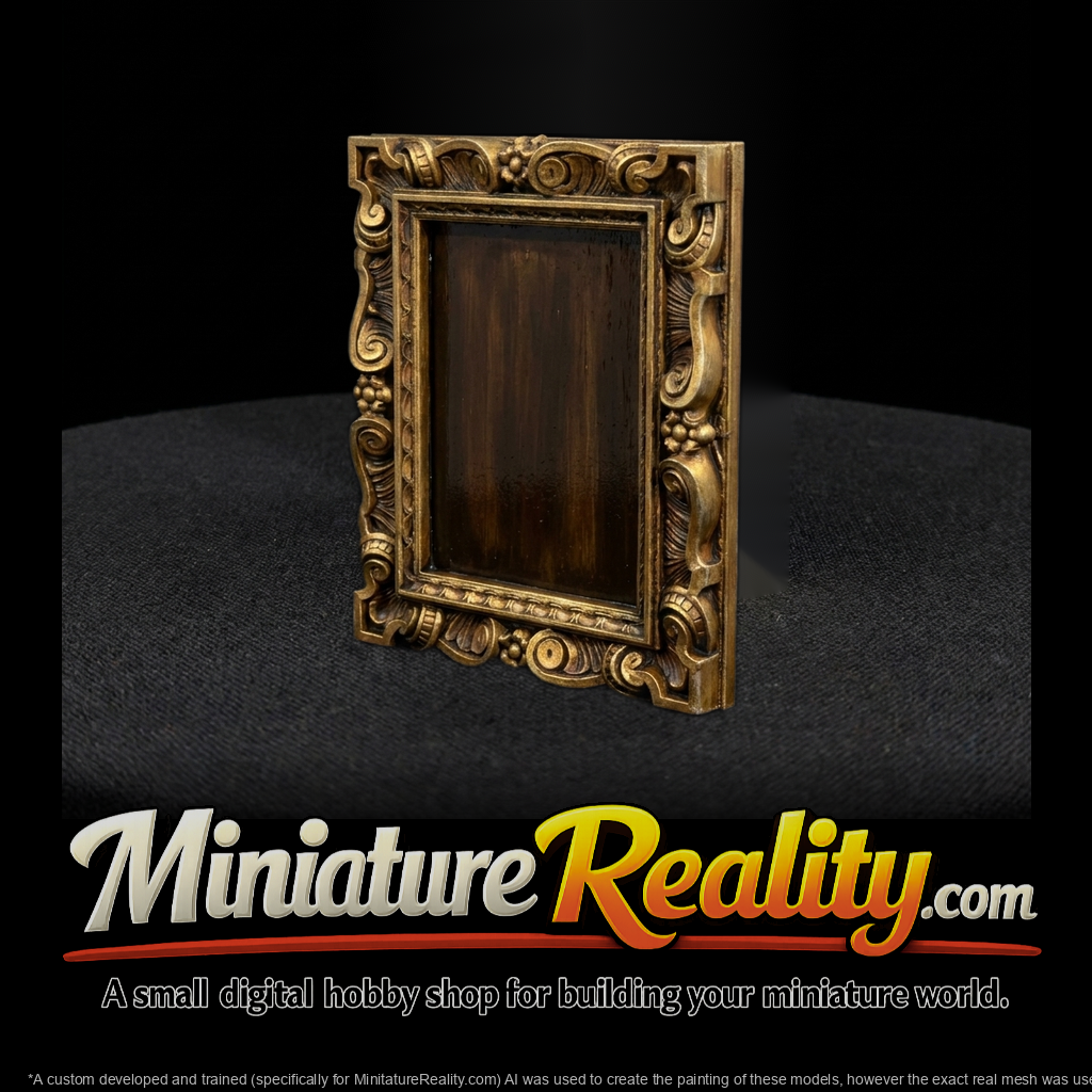 Baroque ornate picture frame and layout