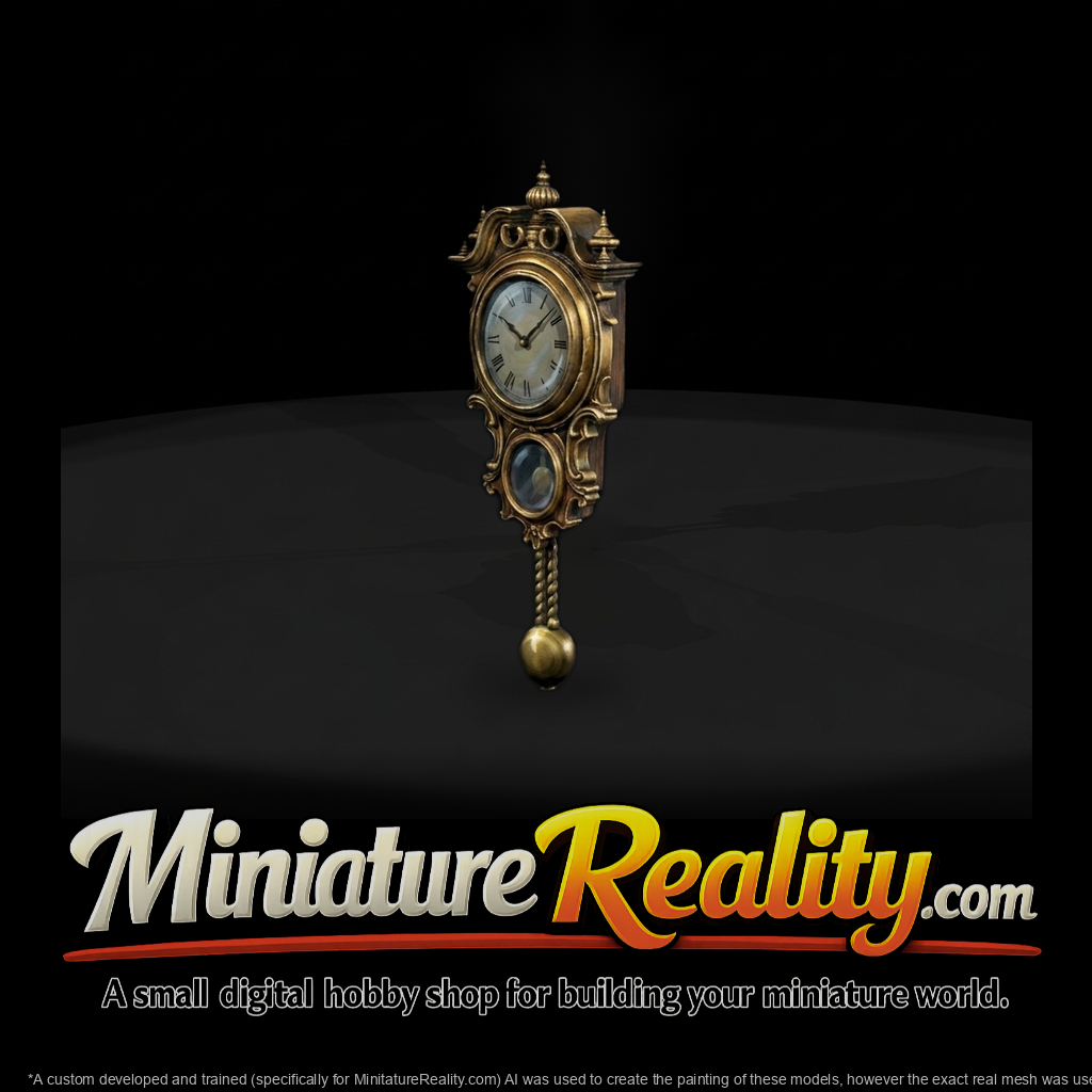 Baroque pendulum wall clock miniature