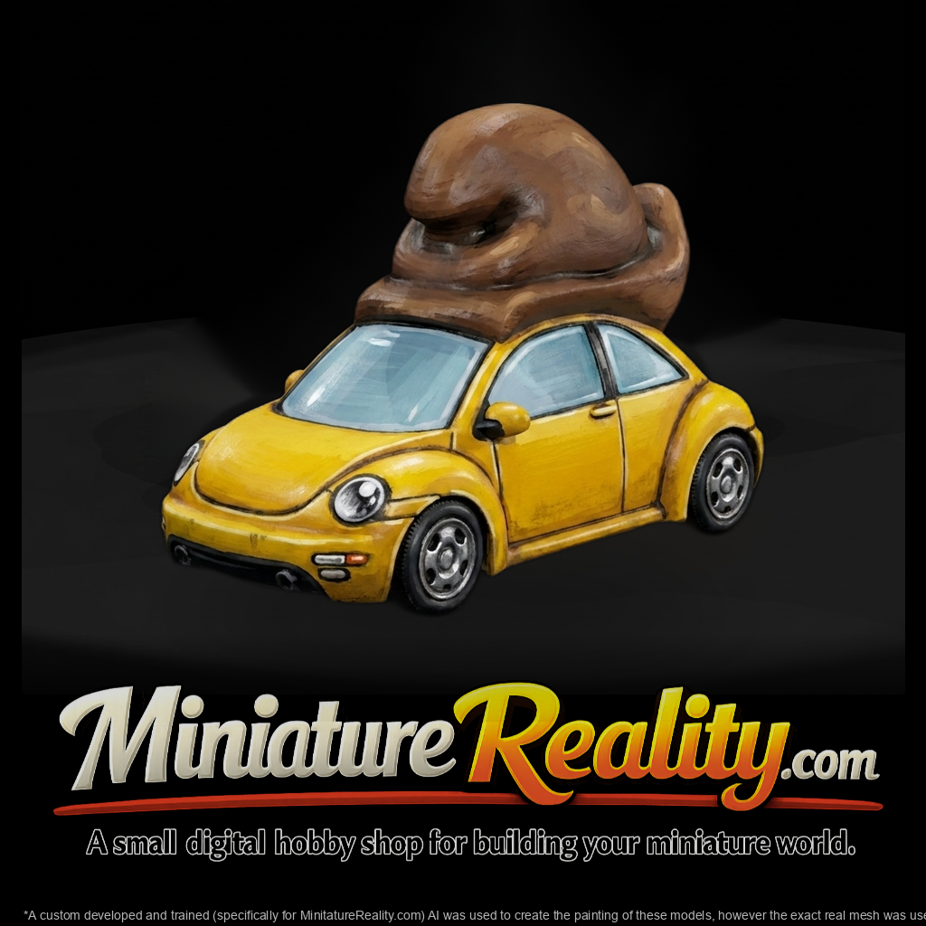 Beetle-style Car with Novelty Roof Ornament