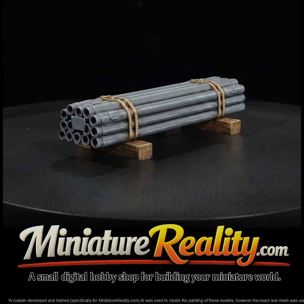 Bundled pipe stack prop and railway layouts