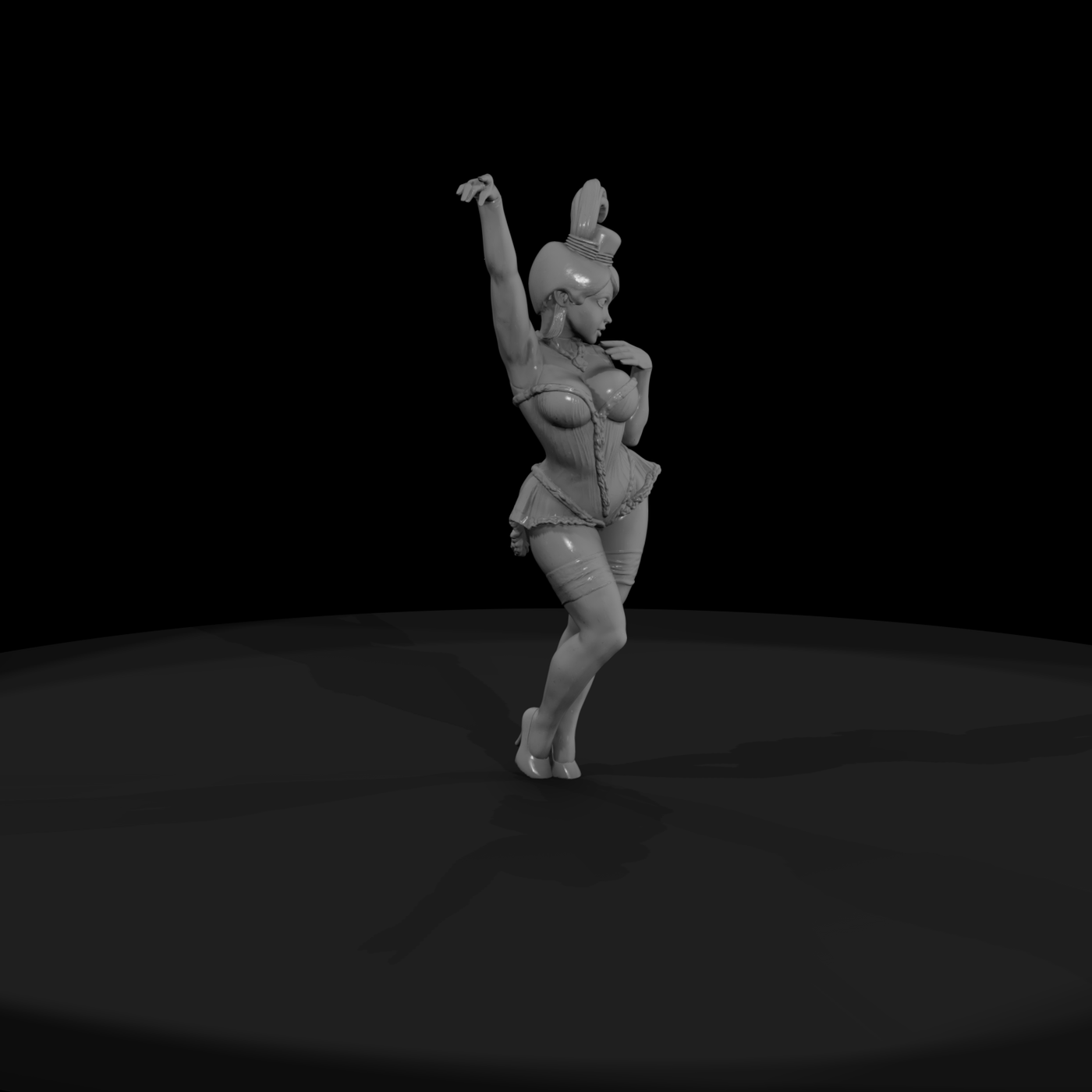 Burlesque Dancer With Top Hat