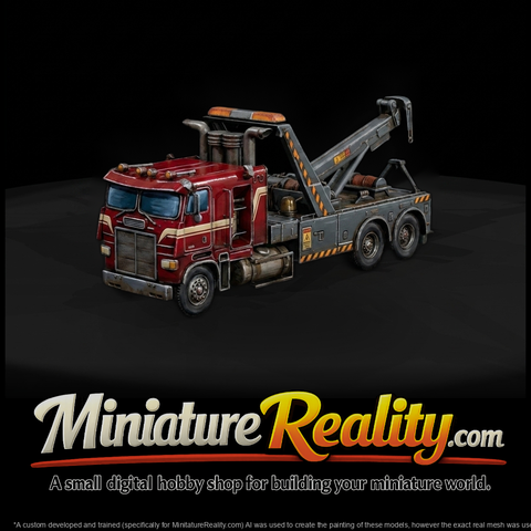 Cab-Over Semi Tow Truck (HO 1:87) for Dioramas & Layouts