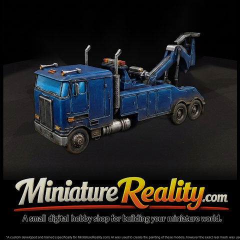 Cab-Over Tow Wrecker Semi Truck for Diorama HO 1:87
