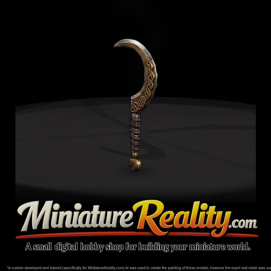 Celtic crescent sickle and tabletop