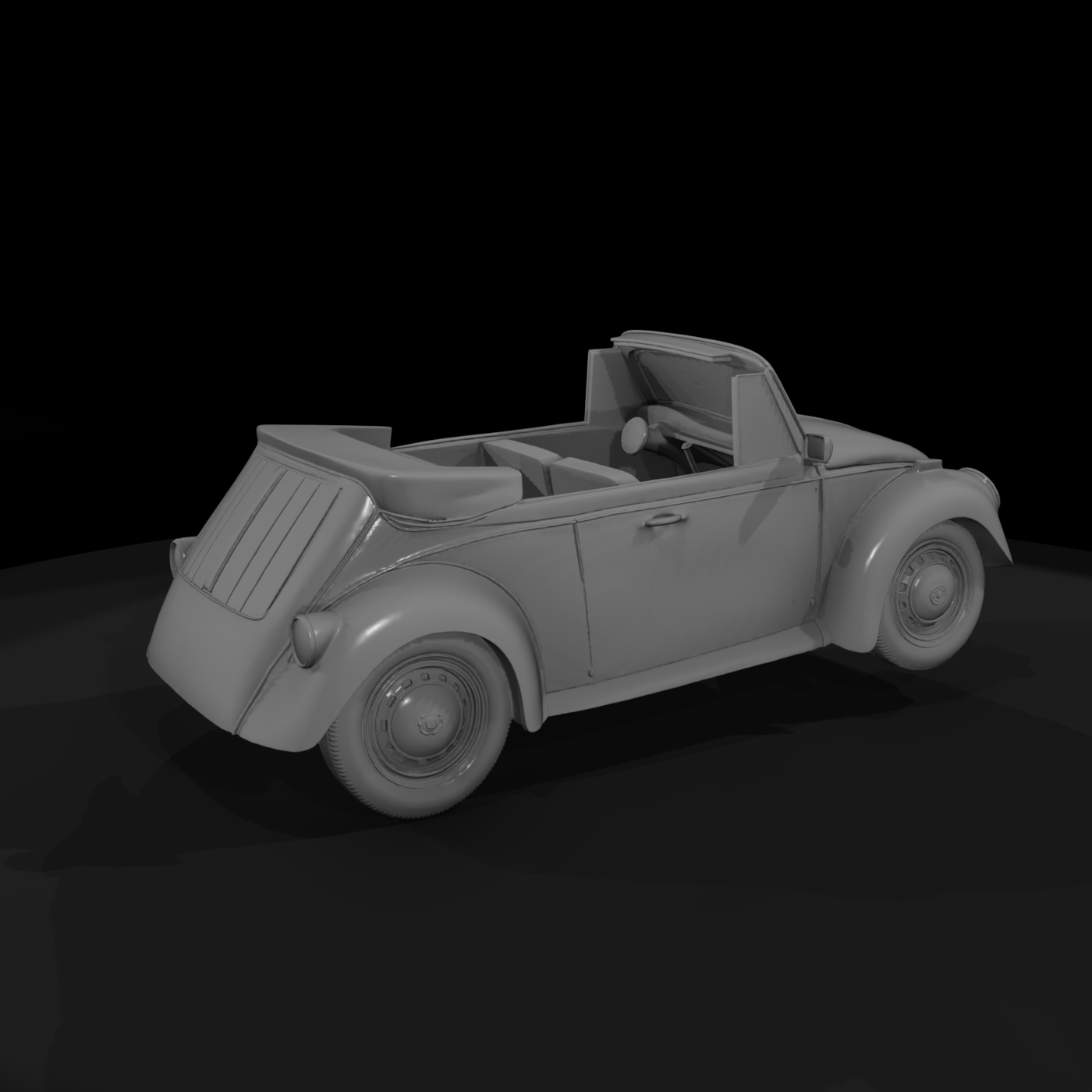 Classic Volkswagen Beetle — HO 1:87 diorama car