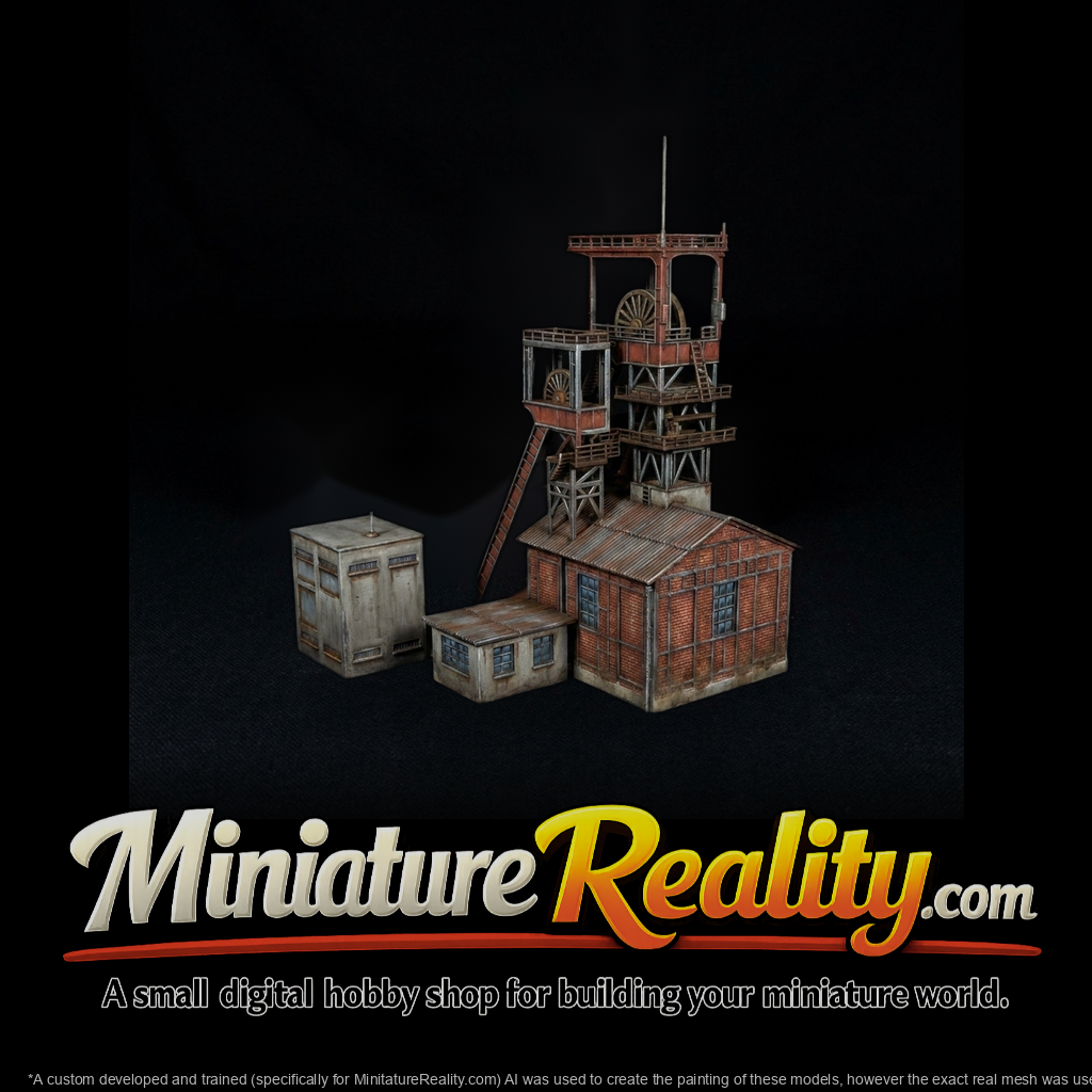 Coal mine headframe & workshops scale
