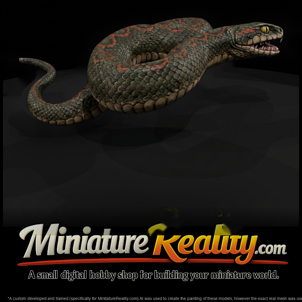 Coiled Fanged Snake Base and Miniatures