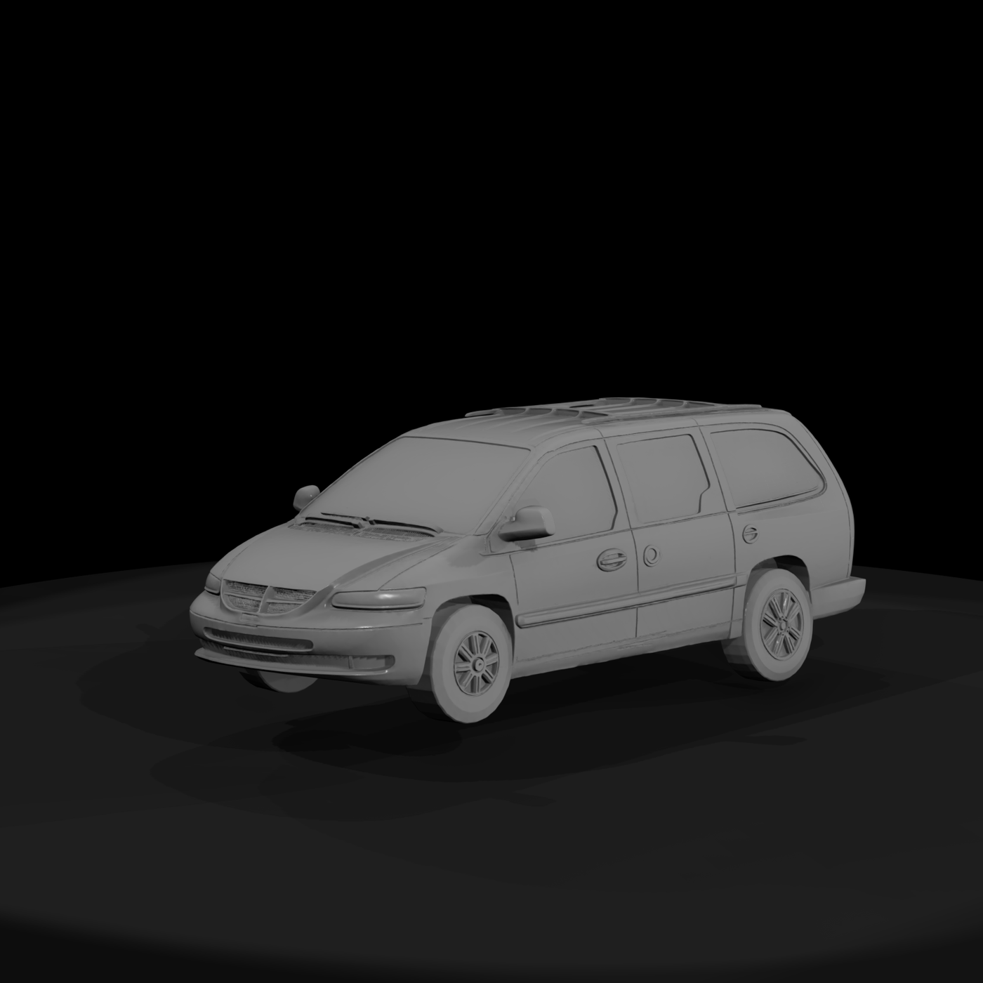 Dodge-style Minivan for Dioramas and Railroad Layout
