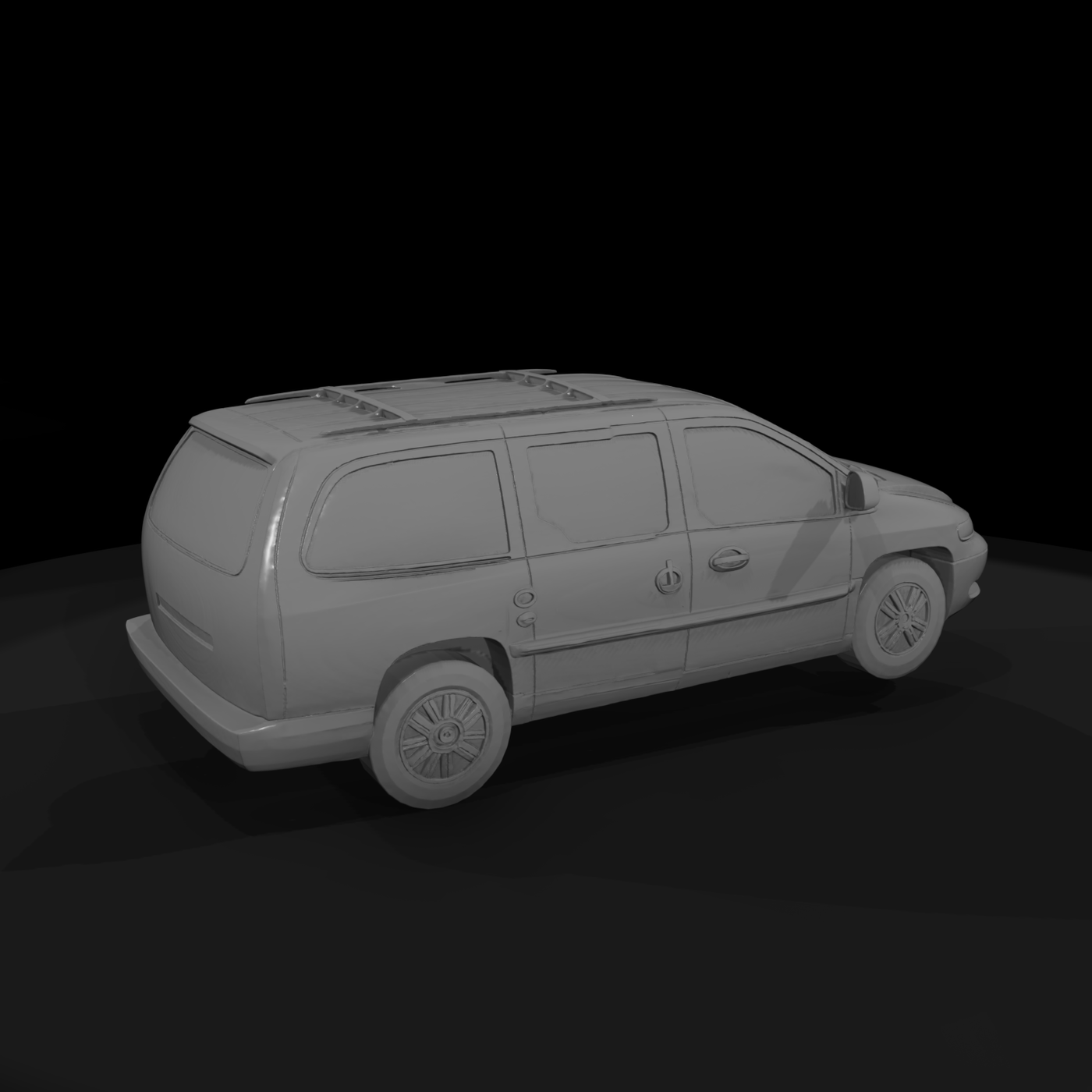 Dodge-style Minivan for Dioramas and Railroad Layout
