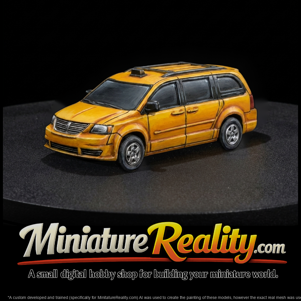 Dodge Caravan Taxi - HO 1:87 Minivan for Dioramas
