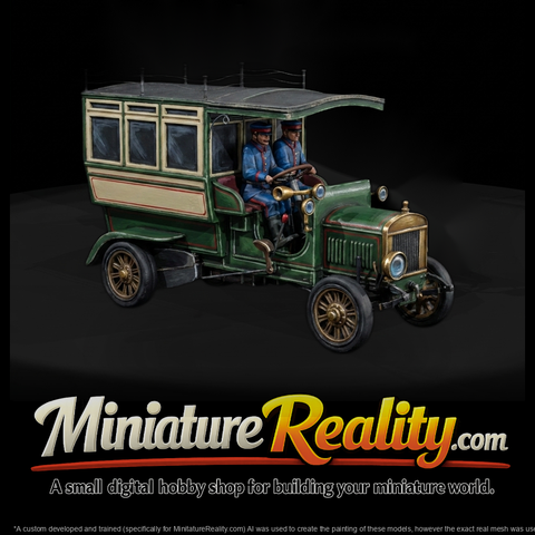 Early 1900s Passenger Bus for Dioramas