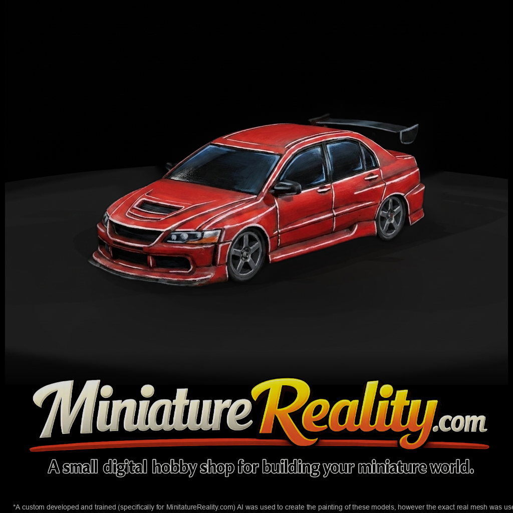 Evo-style Compact Sedan for Dioramas