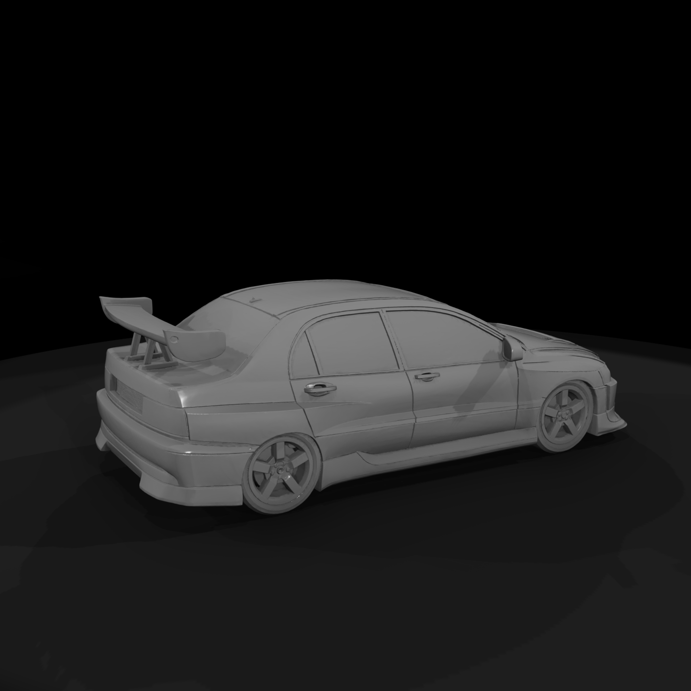 Evo-style Compact Sedan for Dioramas