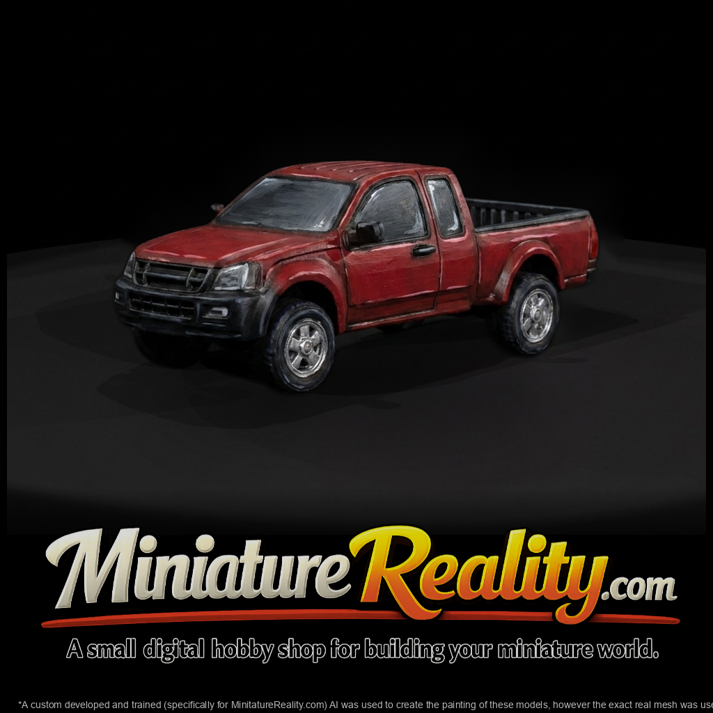 Extended Cab Pickup Truck HO 1:87 - Diorama Vehicle