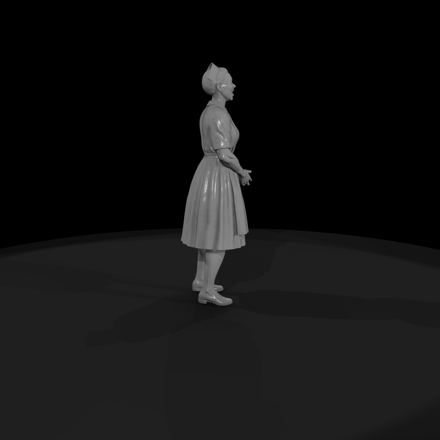 Female attendant figure for dioramas