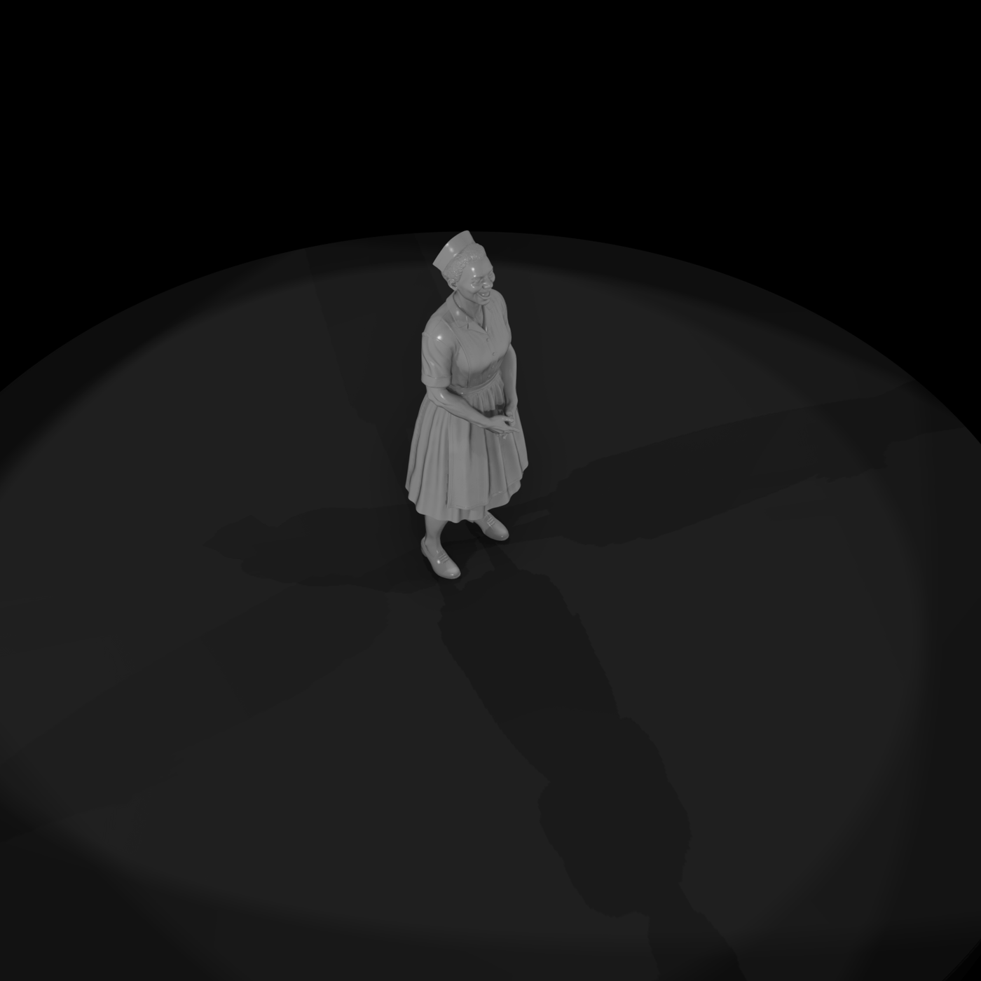 Female attendant figure for dioramas