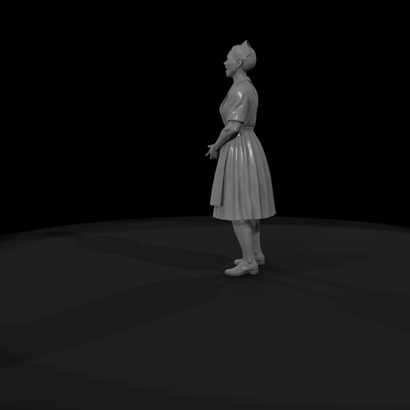 Female attendant figure for dioramas
