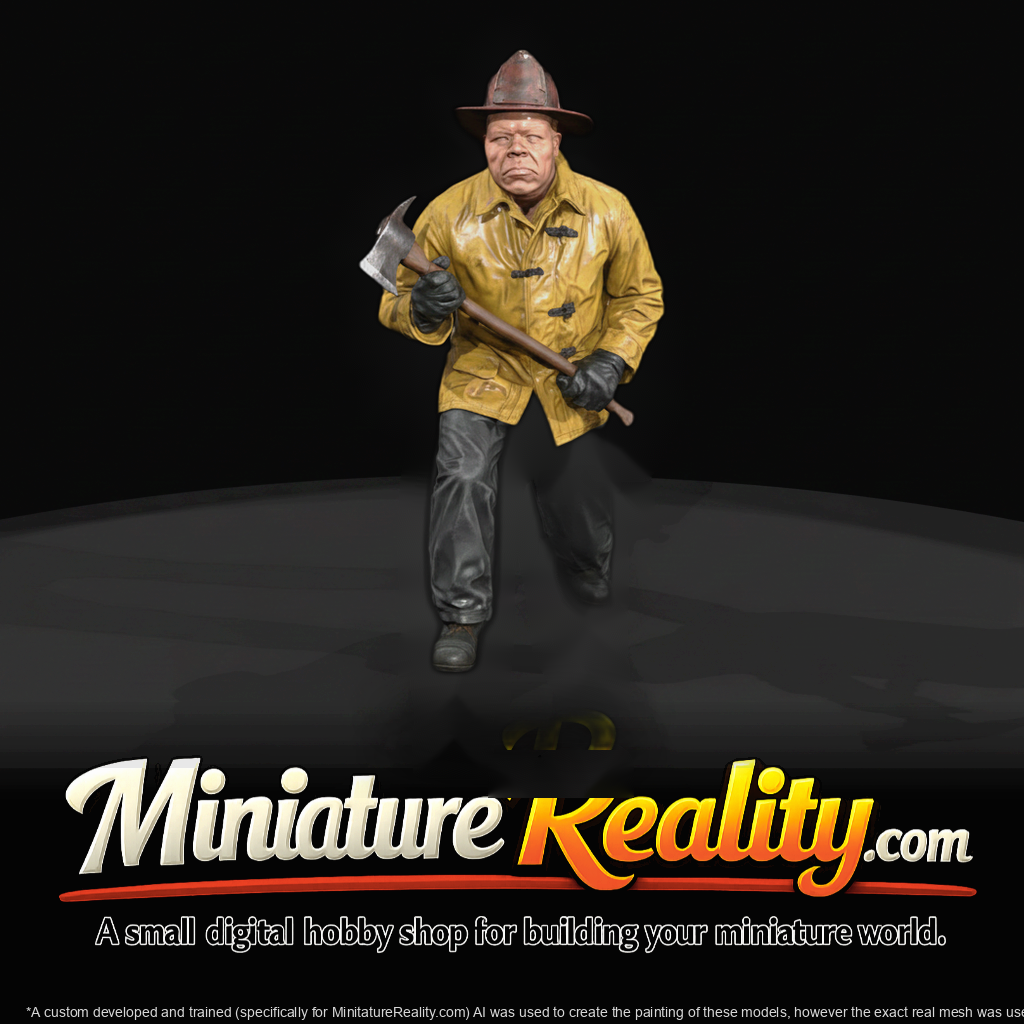 Firefighter Figure (1950s) — Charging Fire with Ax