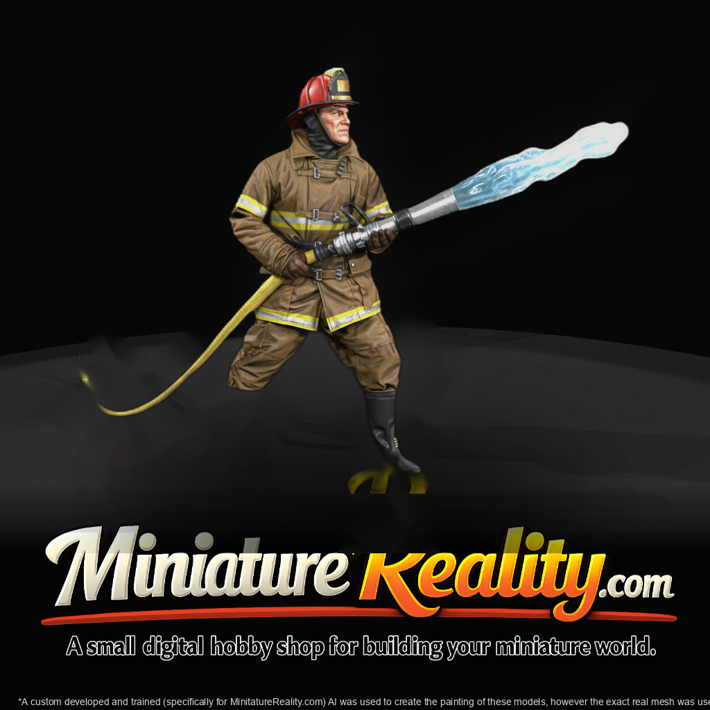 Firefighter Figure (1950s) — Holding Hose with Water