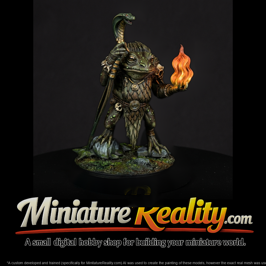 Frog Shaman Figurine Fantasy Miniature