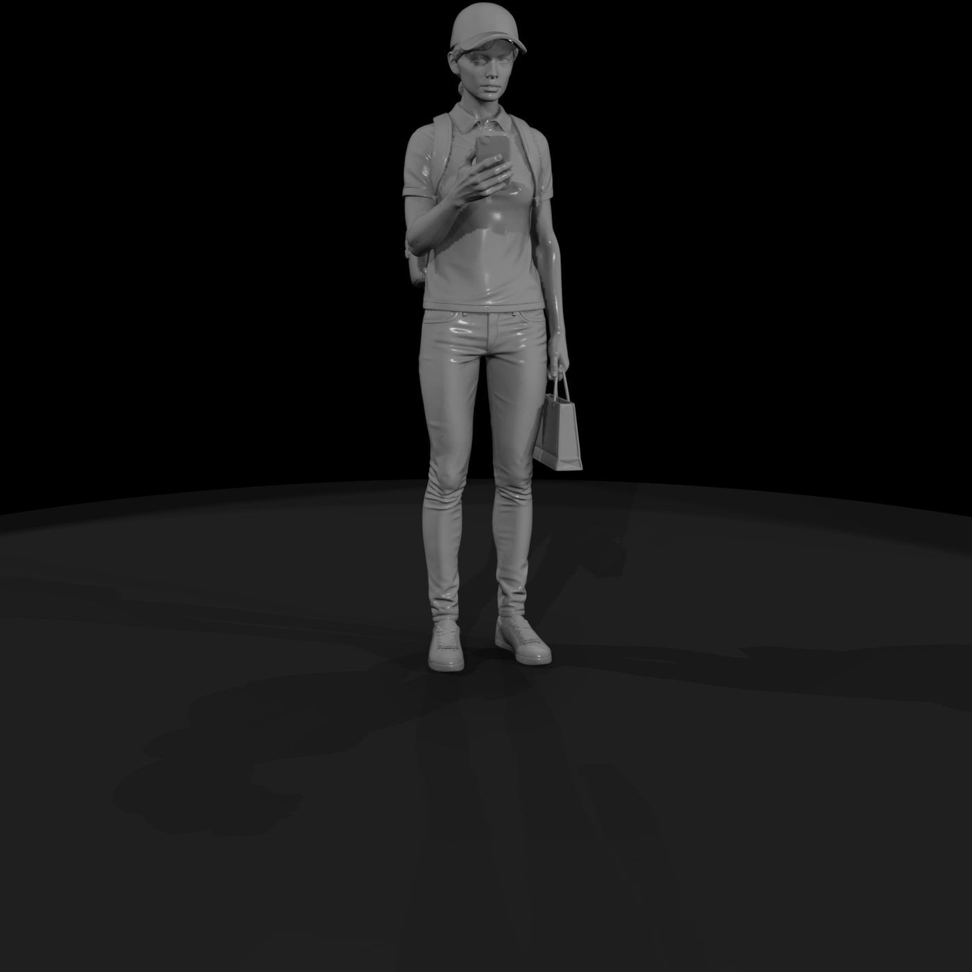 Gig Delivery Driver HO Figure for Model Railroads